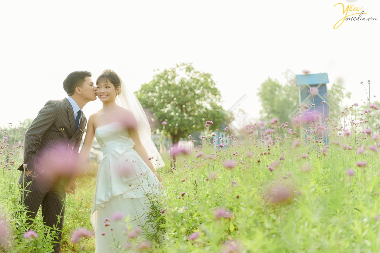 Album hình cưới chụp tại thảo nguyên hoa Long Biên thơ mộng Hà Nội