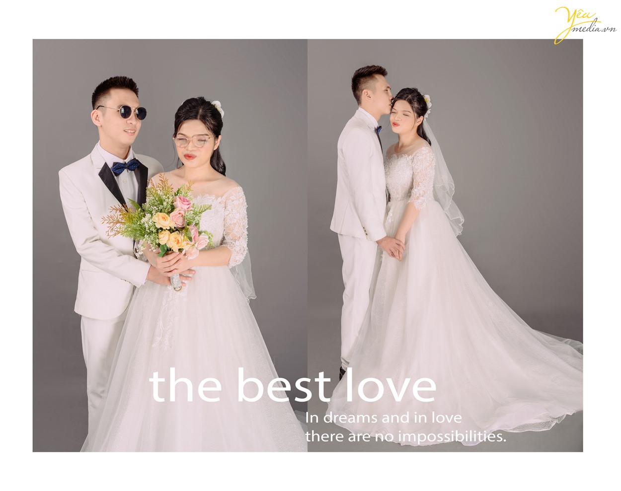 Chụp ảnh cưới cho cặp đôi khiếm thị đặc biệt, xúc động trong studio yêu media tại hà nội