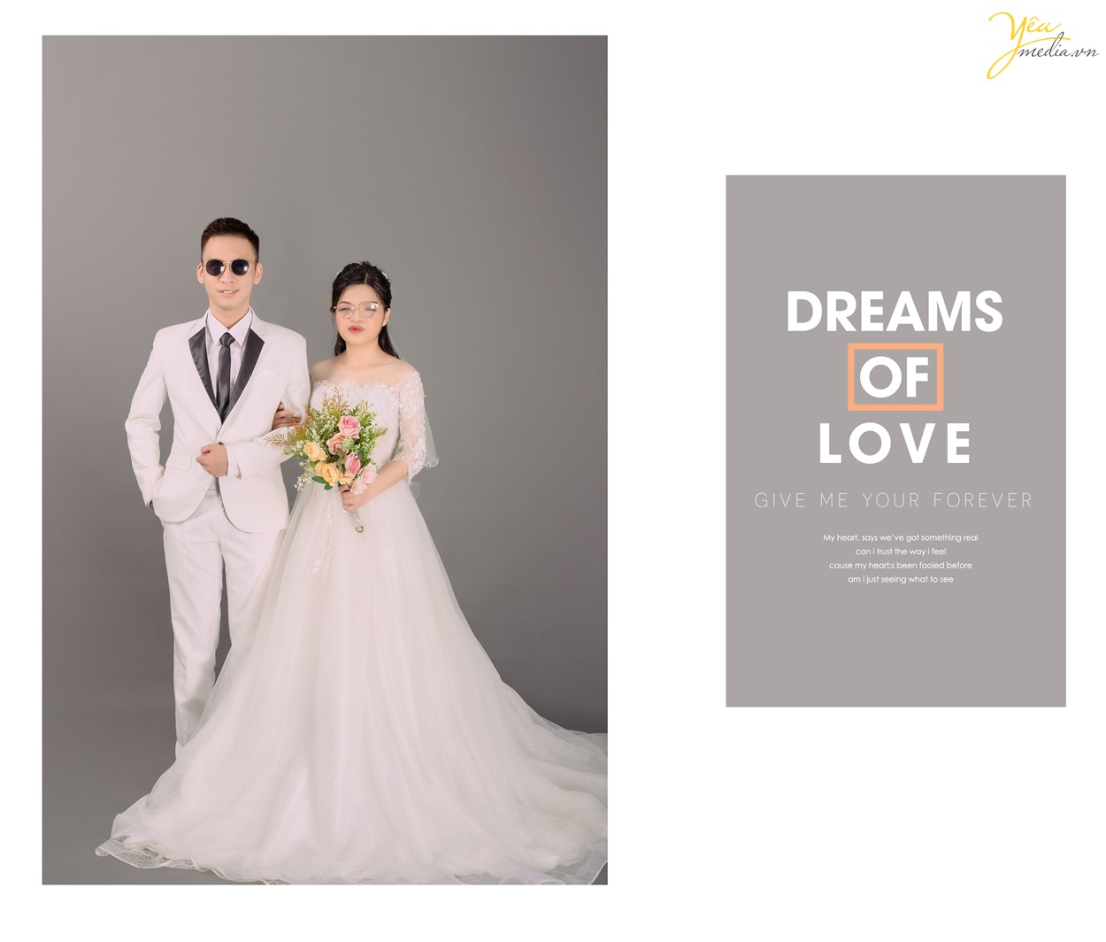Chụp ảnh cưới cho cặp đôi khiếm thị đặc biệt, xúc động trong studio yêu media tại hà nội