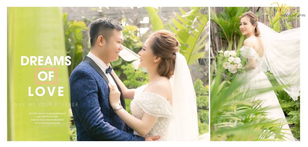 Cô dâu chú rể mặc quần áo cưới đẹp trong album ảnh tại Hà Nội