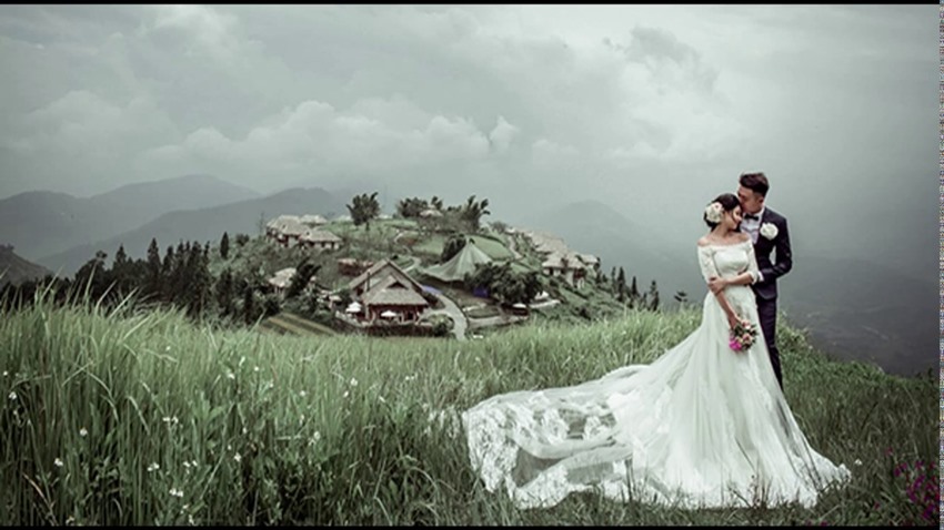 bộ ảnh cưới lãng mạn chụp tại sapa thị trấn mờ suong