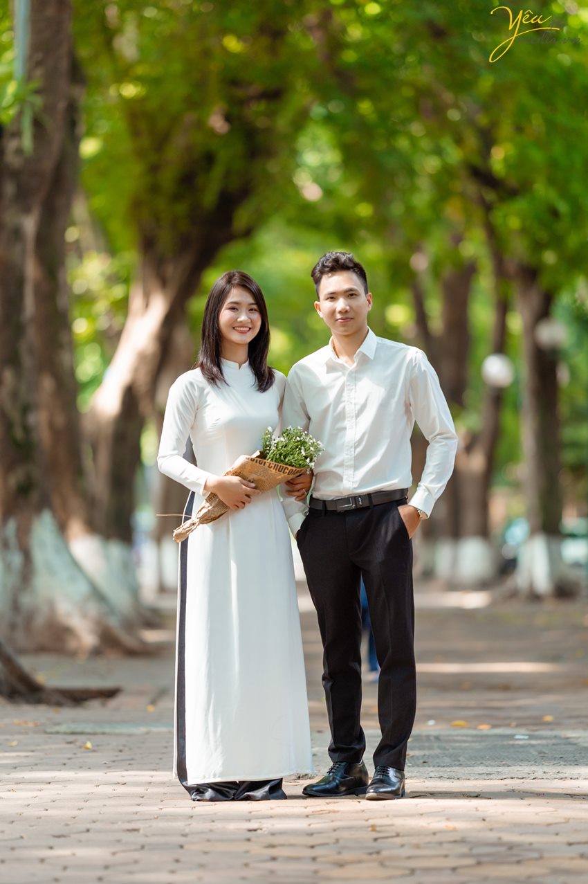Chụp ảnh cưới hoàng hôn hồ Tây và nắng mùa thu đường Hoàng Diệu: cặp Dũng - Anh