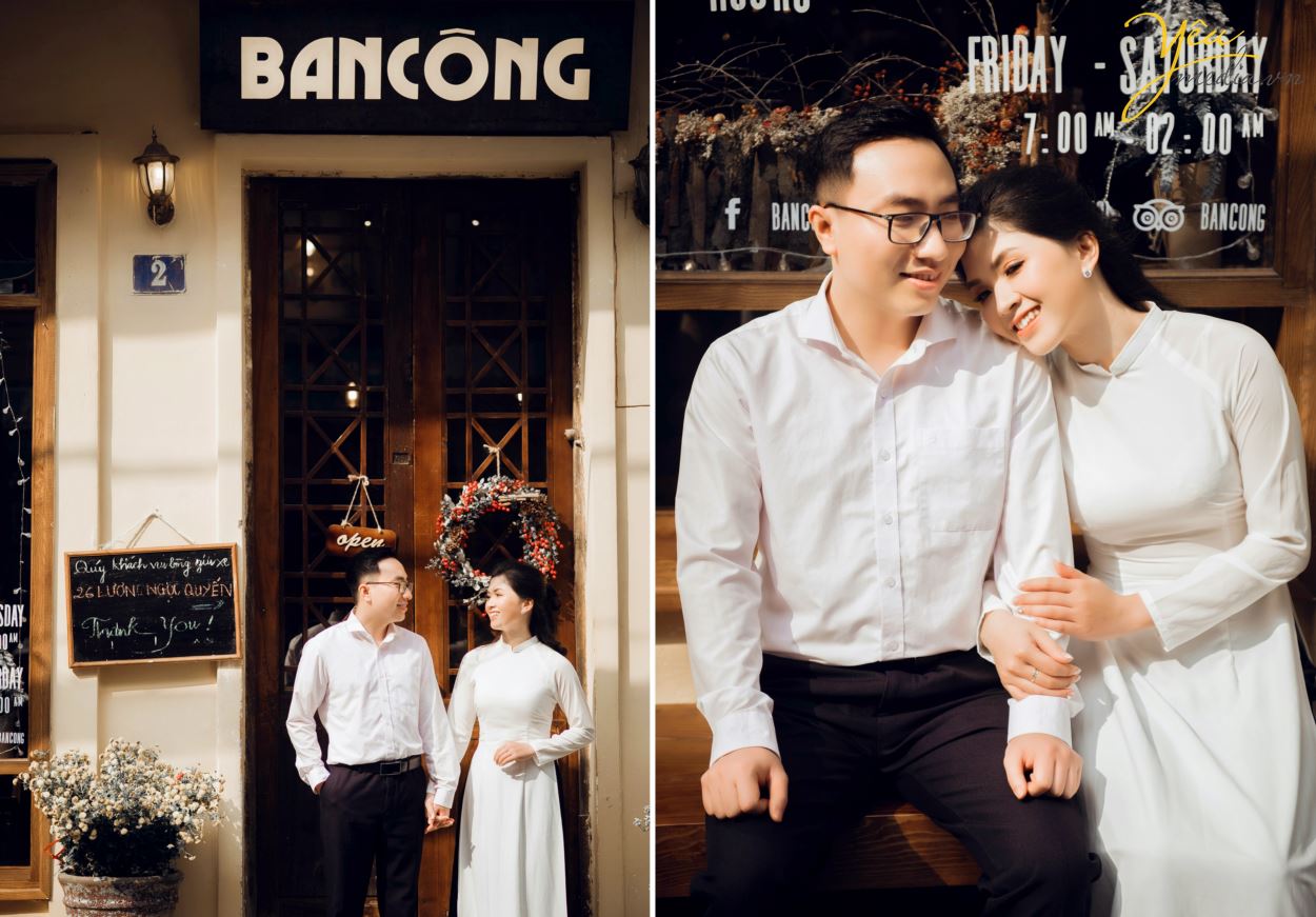 Album ảnh cưới chụp tại quán cà phê Ban Công - Hanoi Hanoi - phim trường: cặp Minh - Tuyết