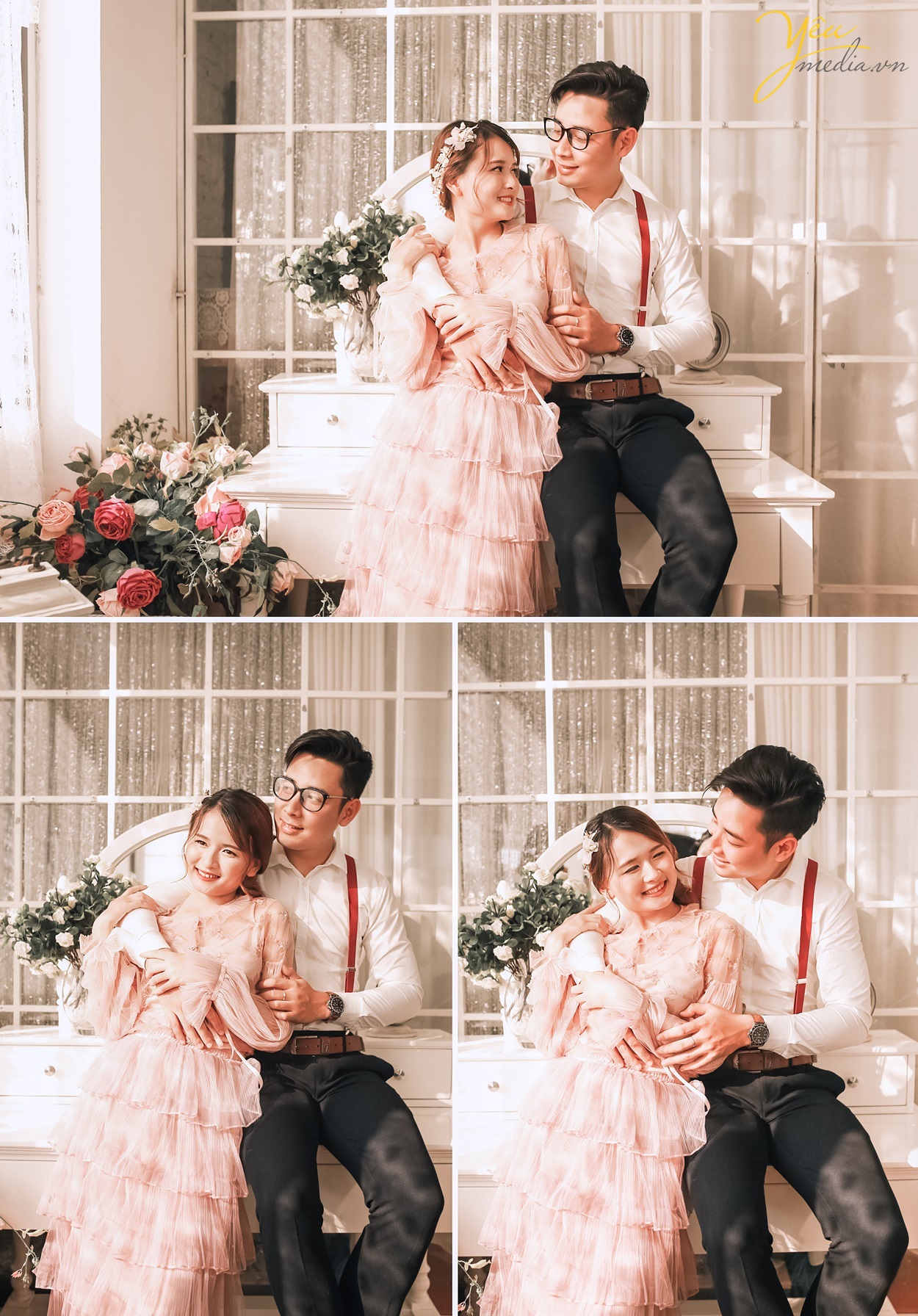 bạn trai bạn gái ôm nhau trong phòng khách