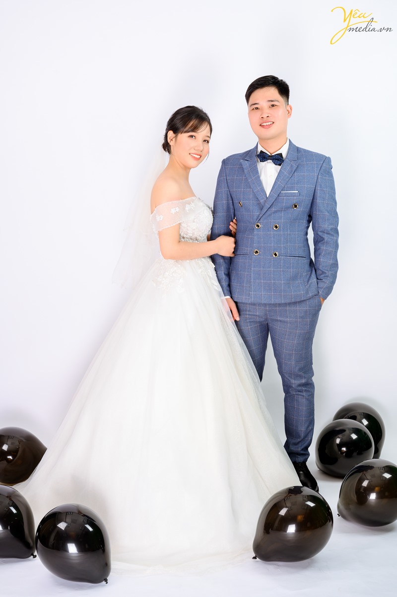 Chụp ảnh cưới style nhẹ nhàng Korea Hàn Quốc trong studio yêu media hà nội yeumedia.vn