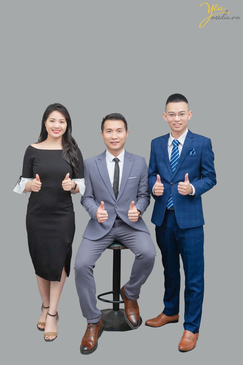 Chụp ảnh profile cho đội nhóm team 3 người của công ty làm hồ sơ năng lực Hà Nội