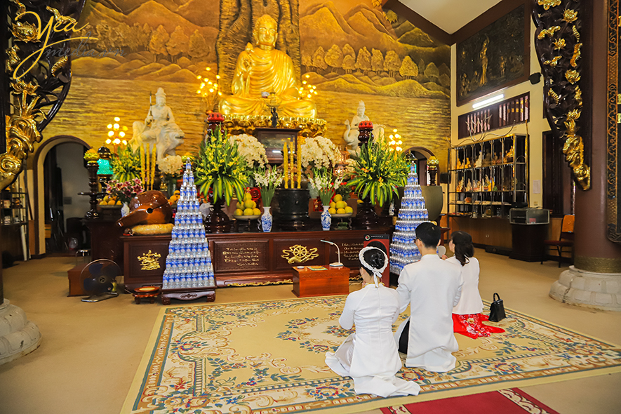 Lễ hằng thuận của chú rể trần hiếu và cô dâu bảo uyên tại chùa sùng phúc