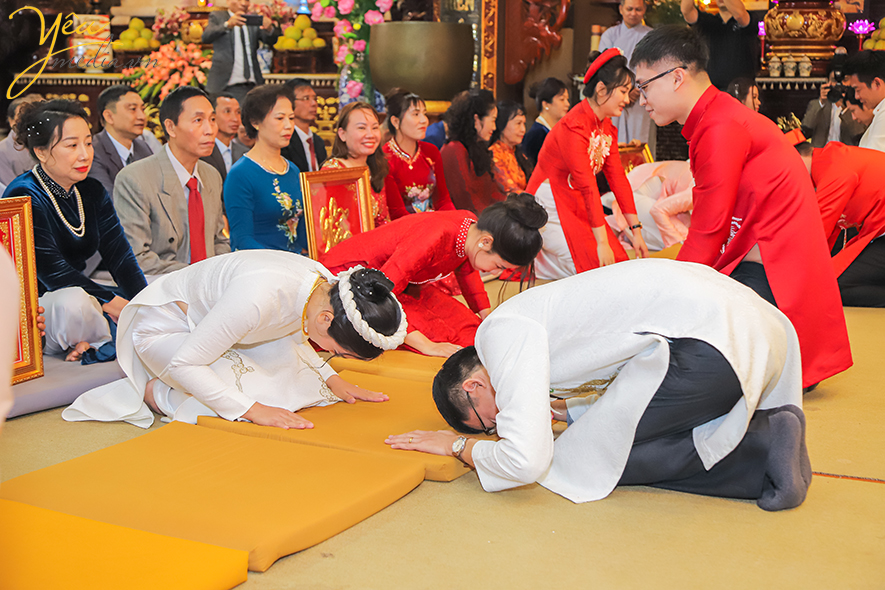 Lễ hằng thuận của chú rể trần hiếu và cô dâu bảo uyên tại chùa sùng phúc