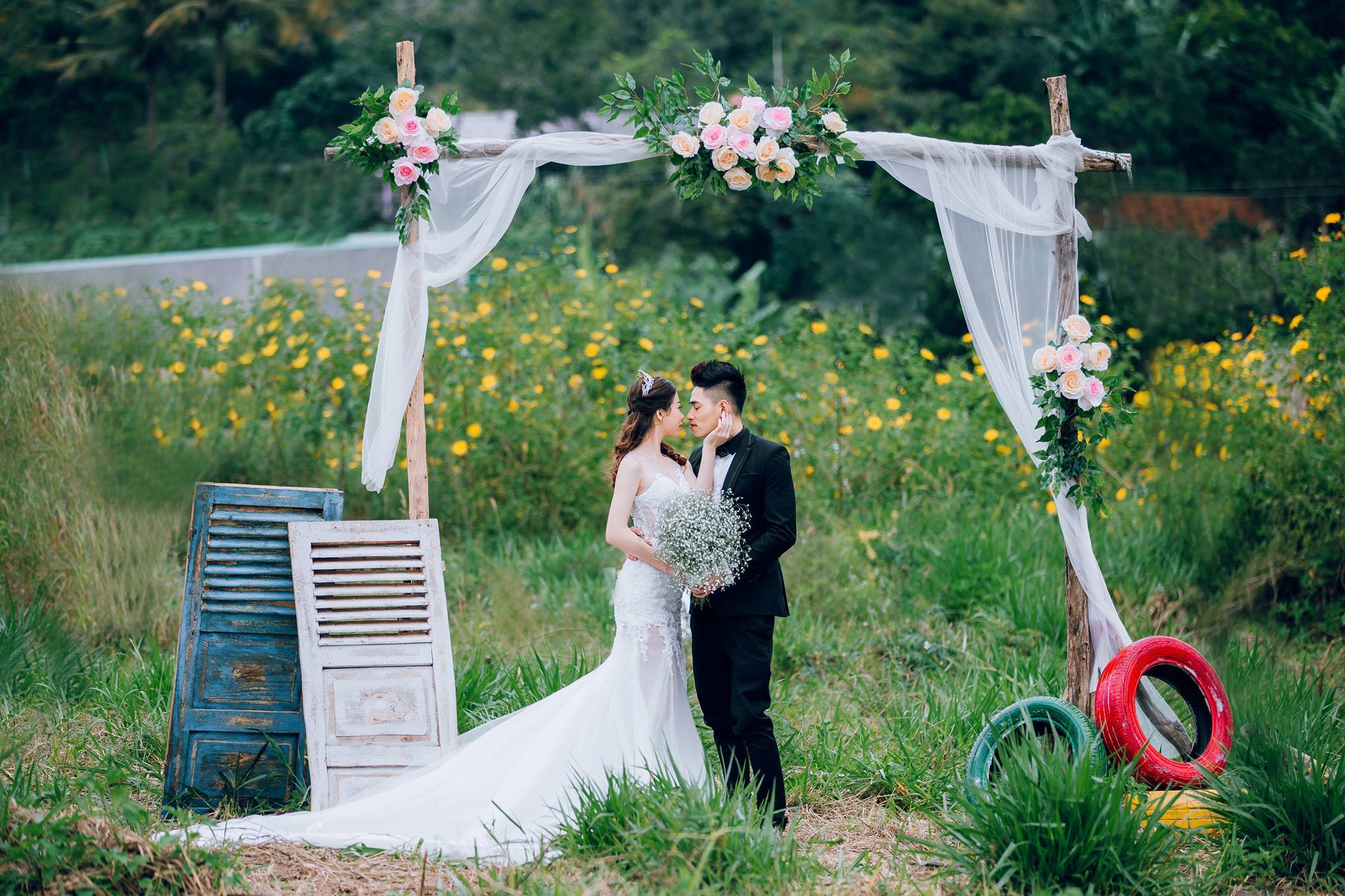 chụp ảnh cưới tại phim trường Love Story ở Đà Lạt