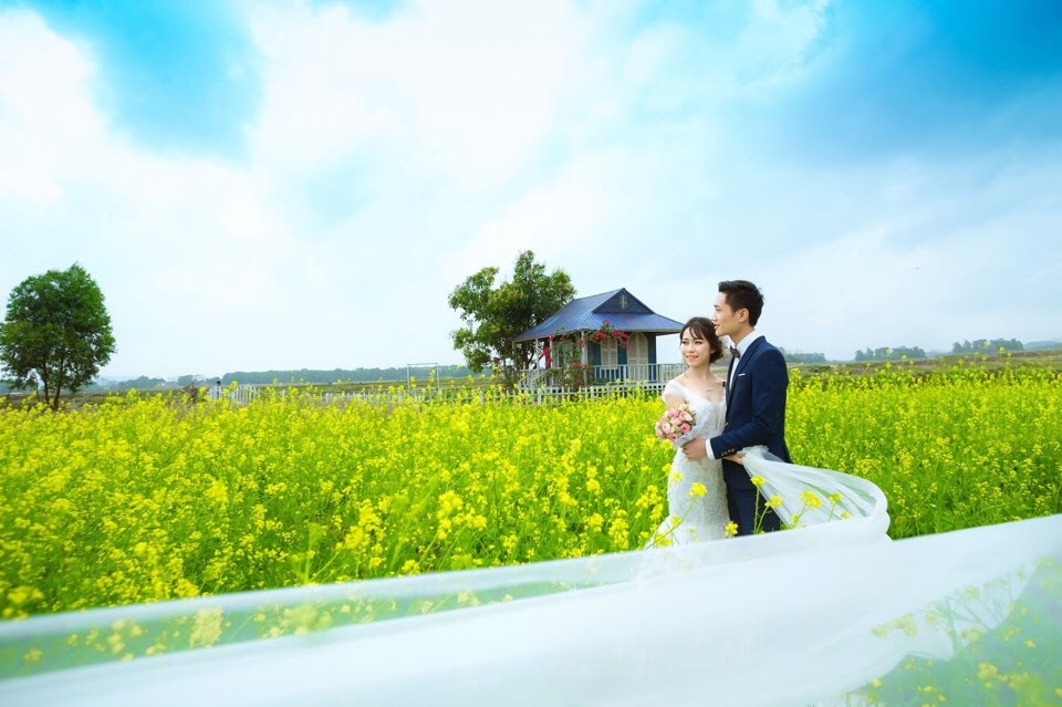 chụp ảnh cưới tại phim trường Rose Garden Bắc Giang
