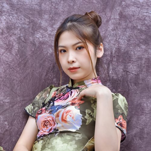 Cho thuê sườn xám Trung Hoa màu xanh