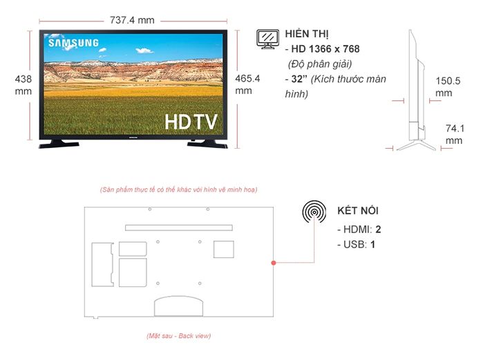 Smart Tivi Samsung 32 inch 32T4300 | Chính Hãng samsung | Bảo Hành 24 Tháng