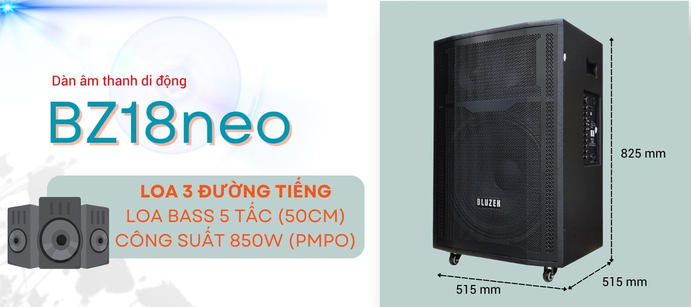Loa Kéo acnos Bluzek Bz18neo | Chính Hãng Acnos | Bảo Hành 12 Tháng