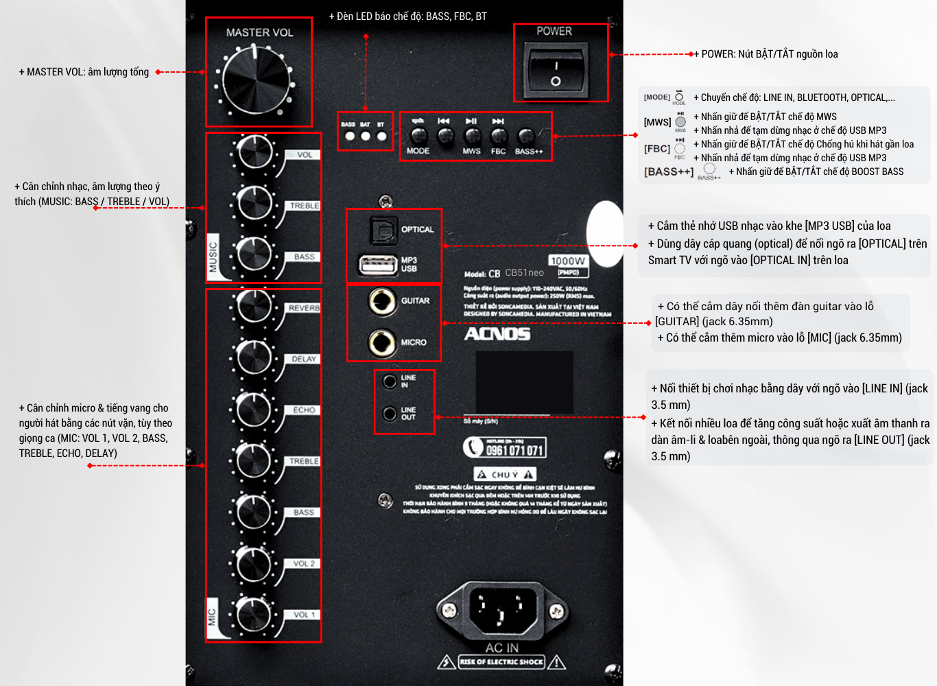 Loa kéo Acnos CB51neo | Chính Hãng Acnos | Bảo Hành 12 Tháng