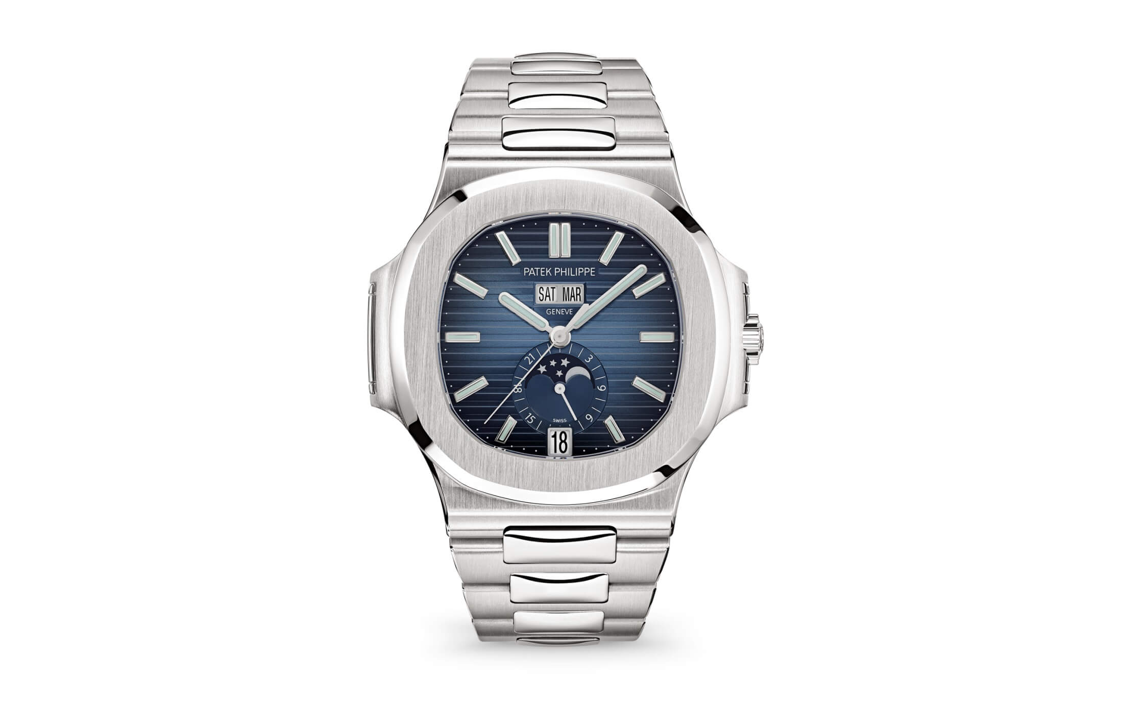 Giới thiệu đồng hồ Patek Philippe Nautilus 5726/1A Annual Calendar mặt số xanh