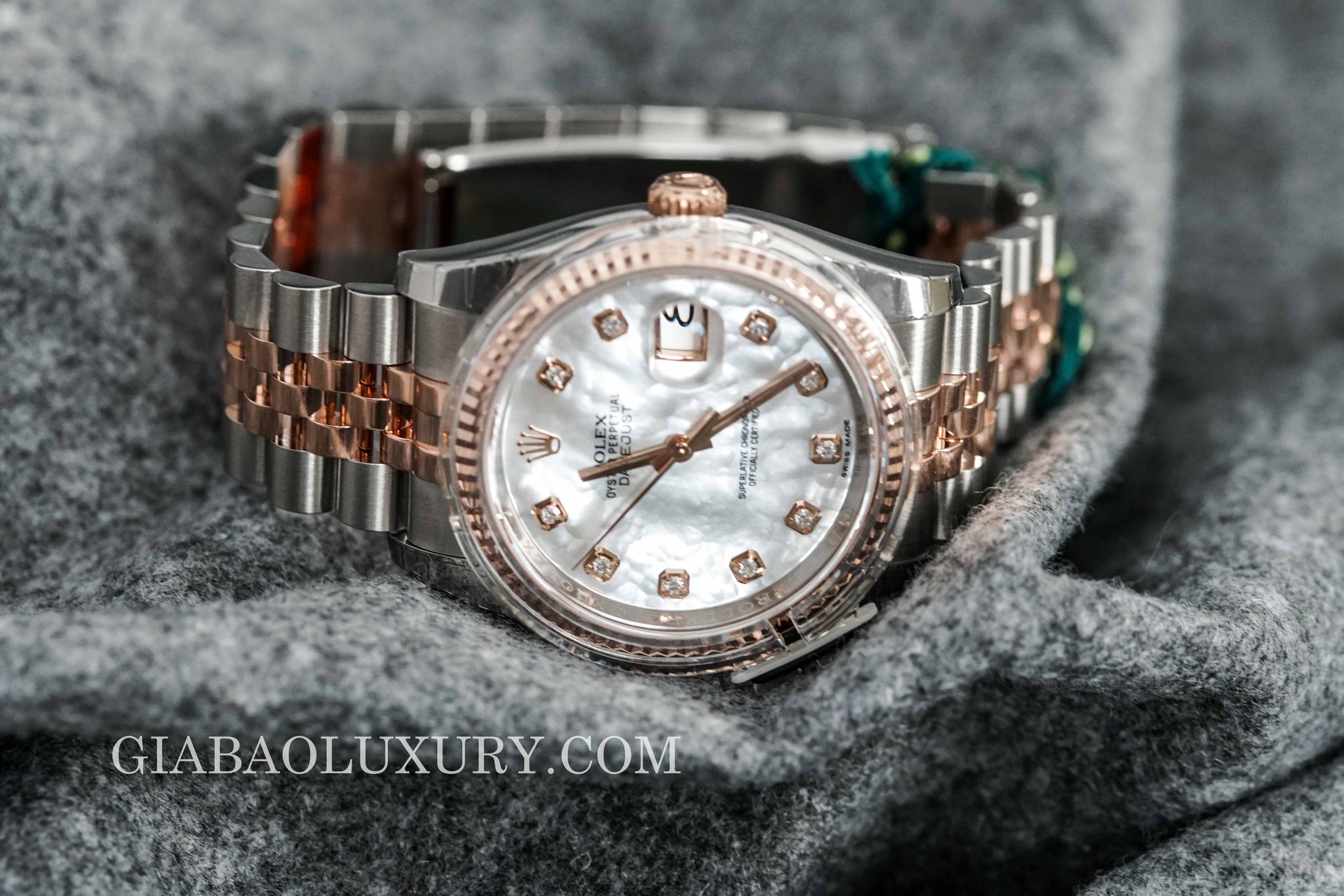 Lời cám ơn tới khách hàng - Anh Sơn ở Đồng Tháp giao lưu đồng hồ Rolex Datejust 116231 mặt khảm trai trắng