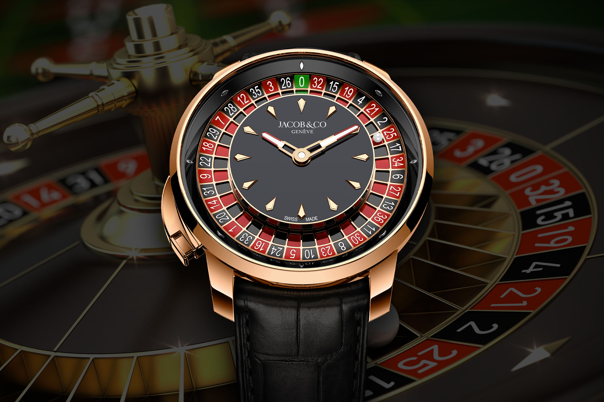 Jacob & Co. giới thiệu một chiếc đồng hồ có vòng quay Roulette Casino mới