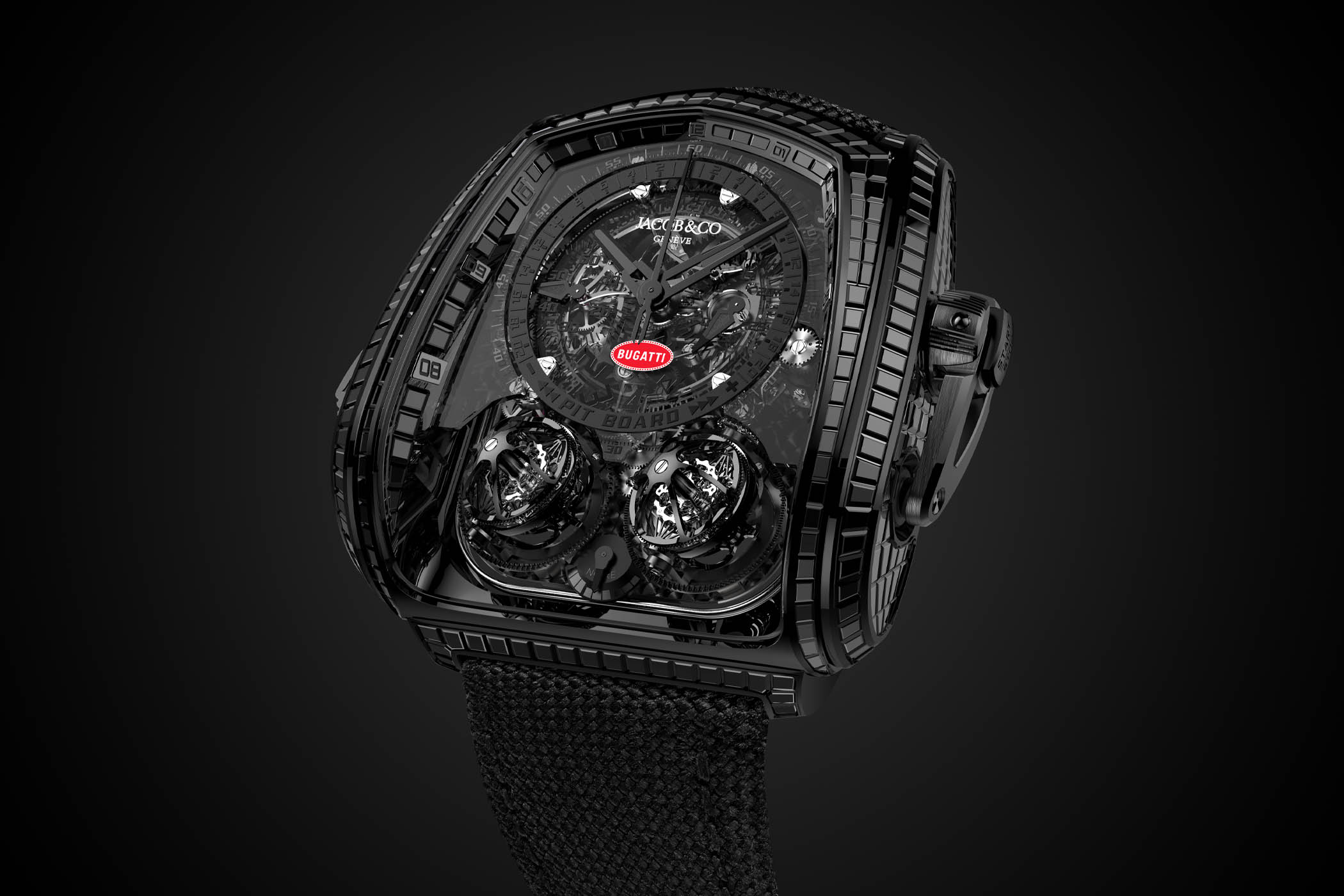Siêu phẩm đồng hồ triệu đô Jacob & Co. Twin Turbo Furious tôn vinh siêu xe Bugatti “La Voiture Noire”