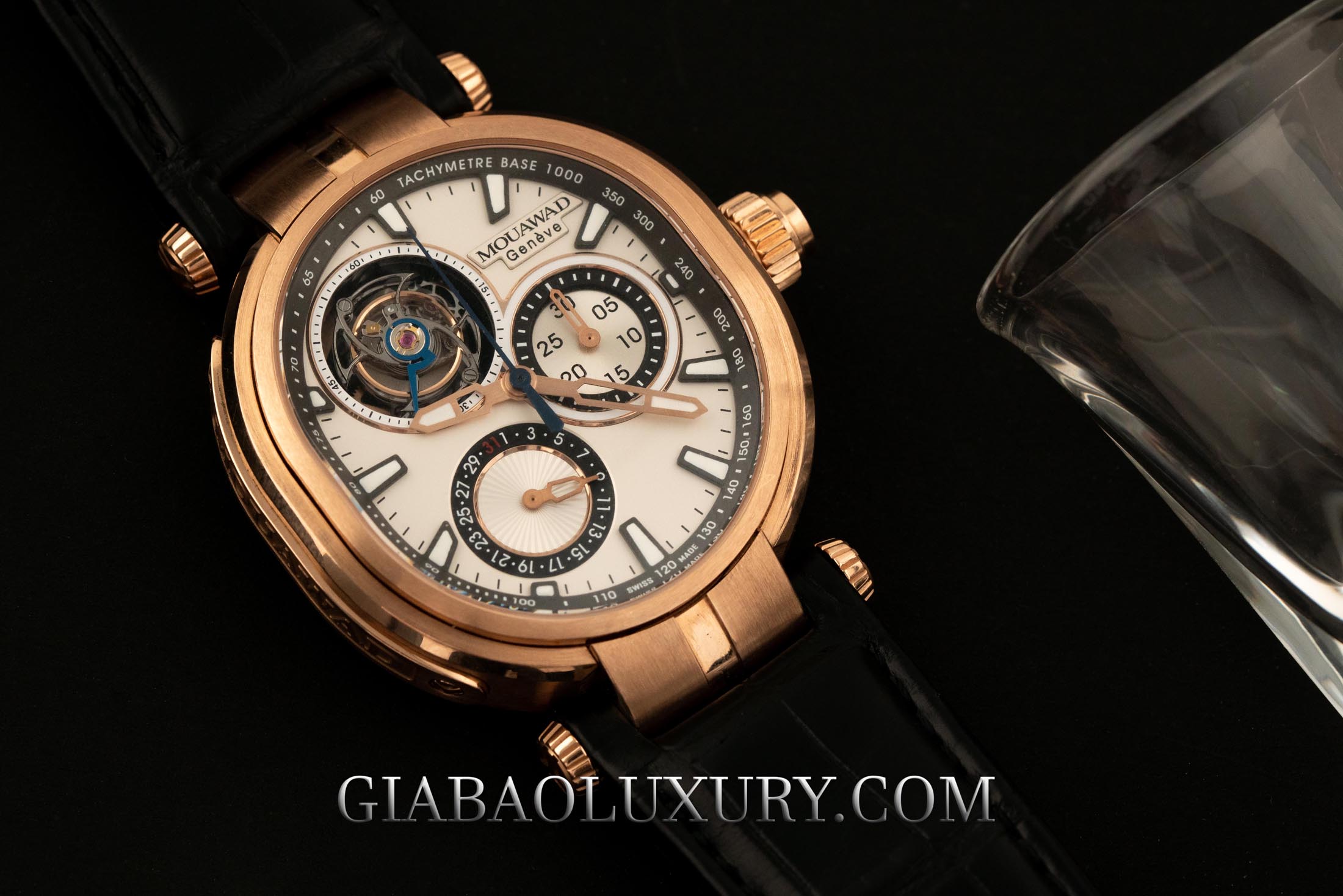 Review đồng hồ Mouawad Grande Ellipse Chrono Mono Poussoir Tourbillon