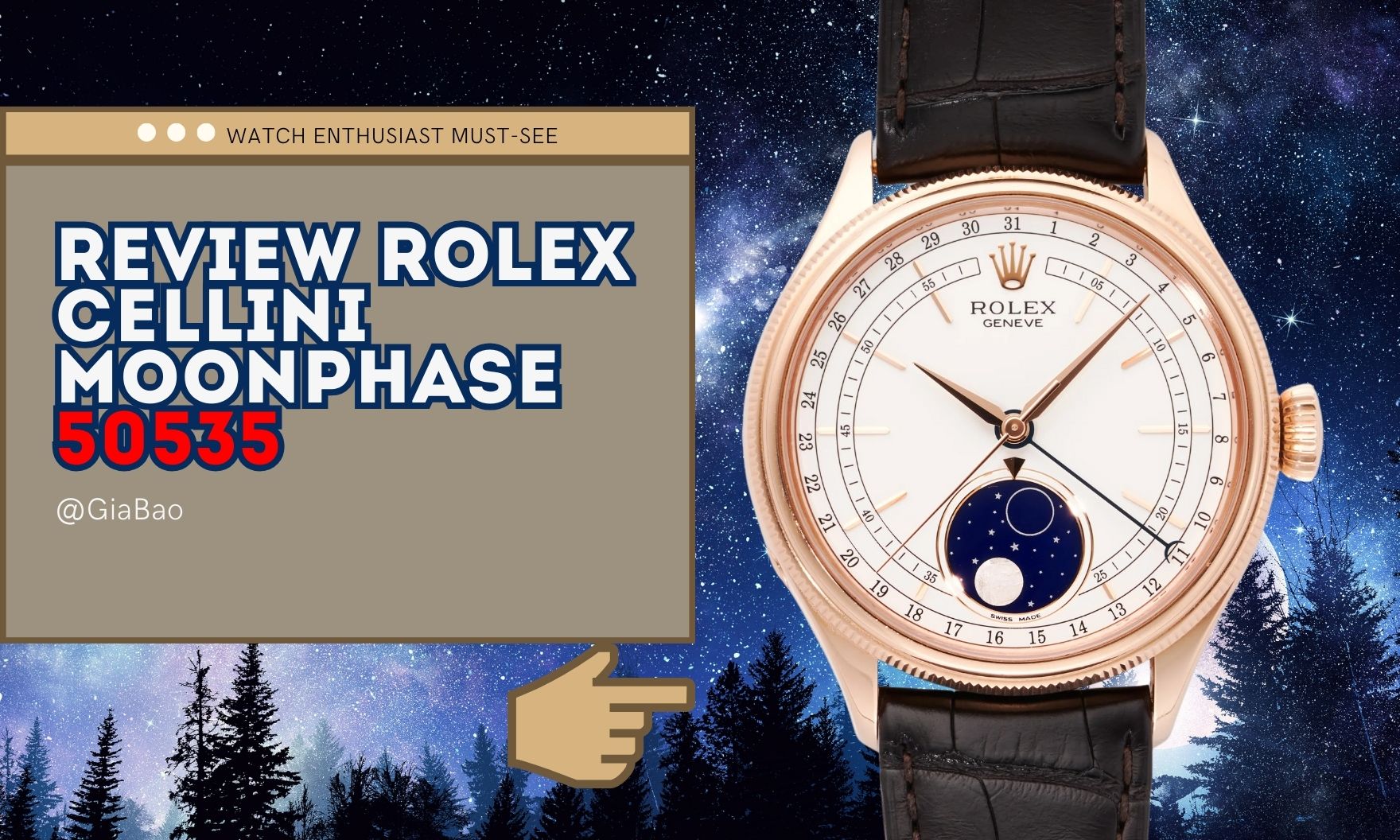 Đánh giá đồng hồ Rolex Cellini Moonphase 50535