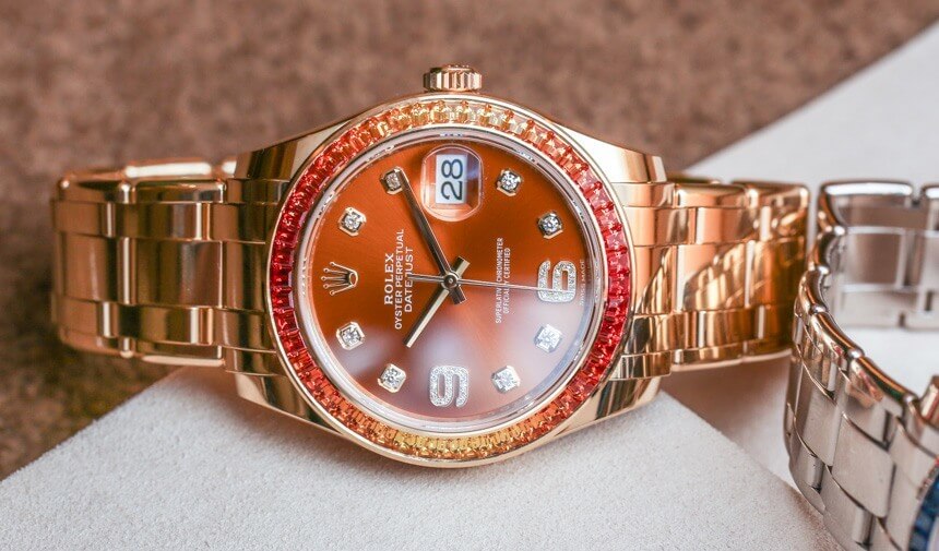 Đồng hồ Rolex Pearlmaster 86348SAOJR Mặt Số Màu Rượu Cognac