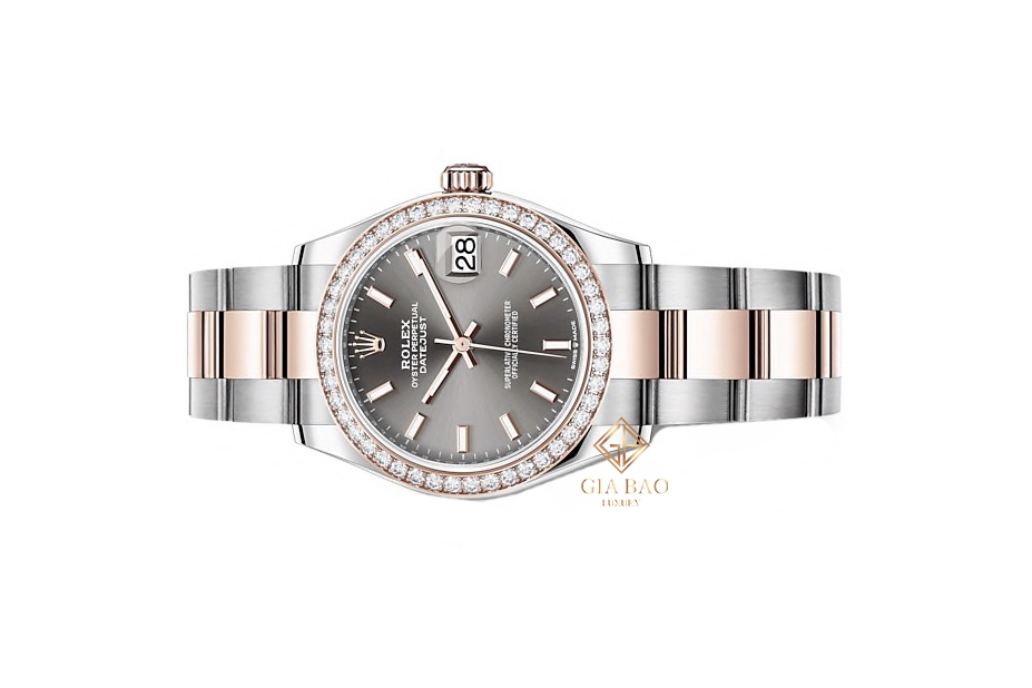 Đồng Hồ Rolex Datejust 31 278381RBR Mặt Số Xám Cọc Số Dạ Quang Dây Đeo Oyster