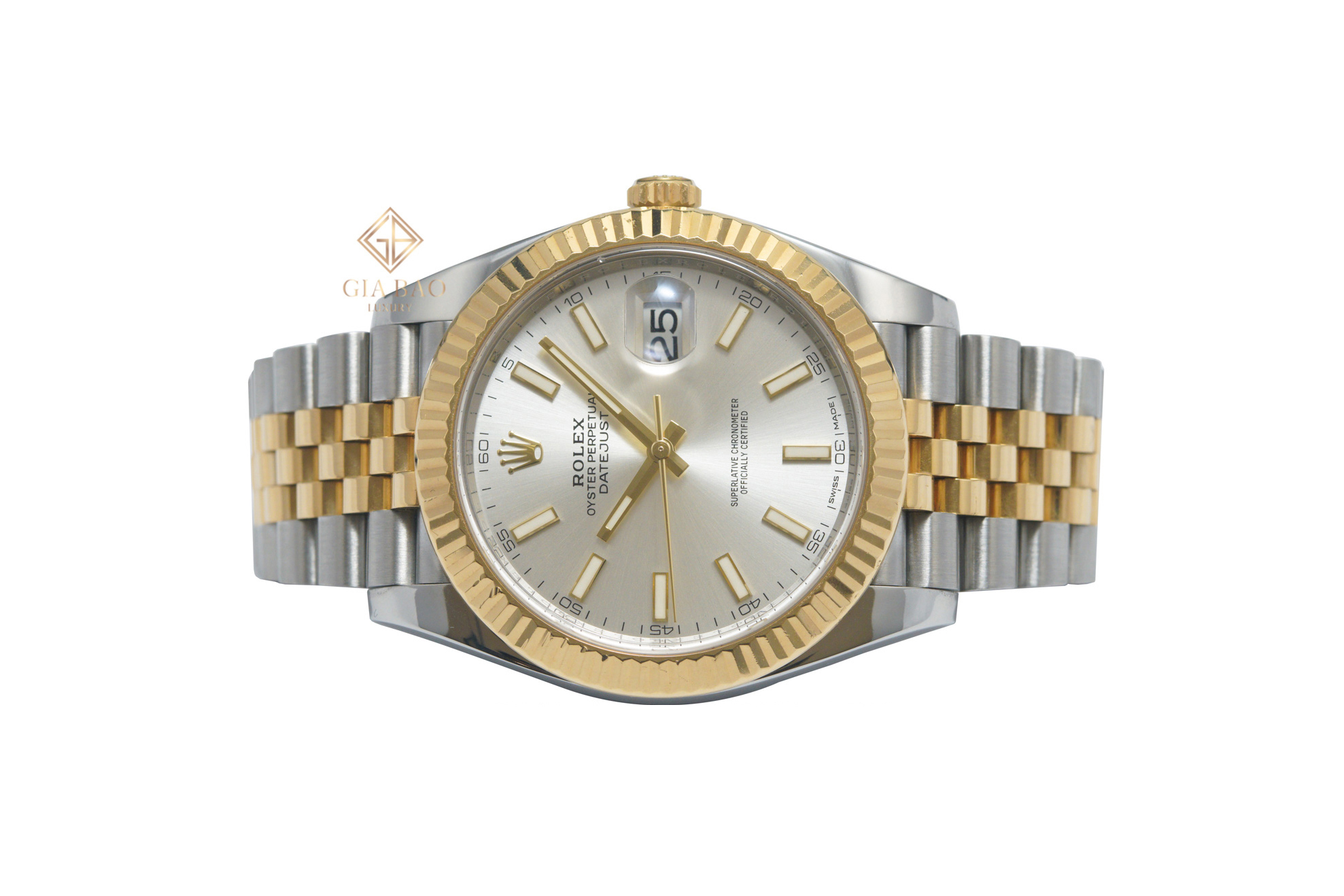 Đồng Hồ Rolex Datejust 41 126333 Mặt Số Bạc Cọc Số Dạ Quang