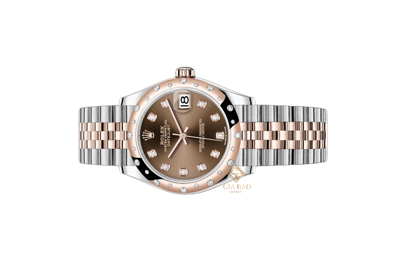 Đồng Hồ Rolex Datejust 31 278341RBR Mặt Số Chocolate Cọc Số Nạm Kim Cương