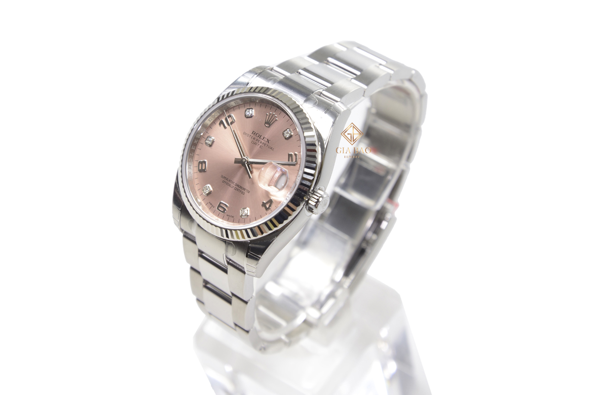 Đồng Hồ Rolex Datejust 34 115234 Mặt Số Hồng Cọc Số Arabic