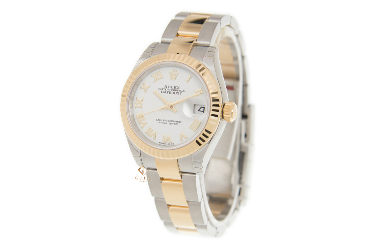 Đồng Hồ Rolex Lady-Datejust 28 279173 Mặt Số Trắng Cọc Số La Mã Dây Đeo Oyster