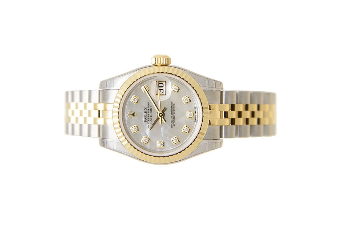 Đồng hồ Rolex Lady-Datejust 179173 Mặt Số Vỏ Trai Trắng