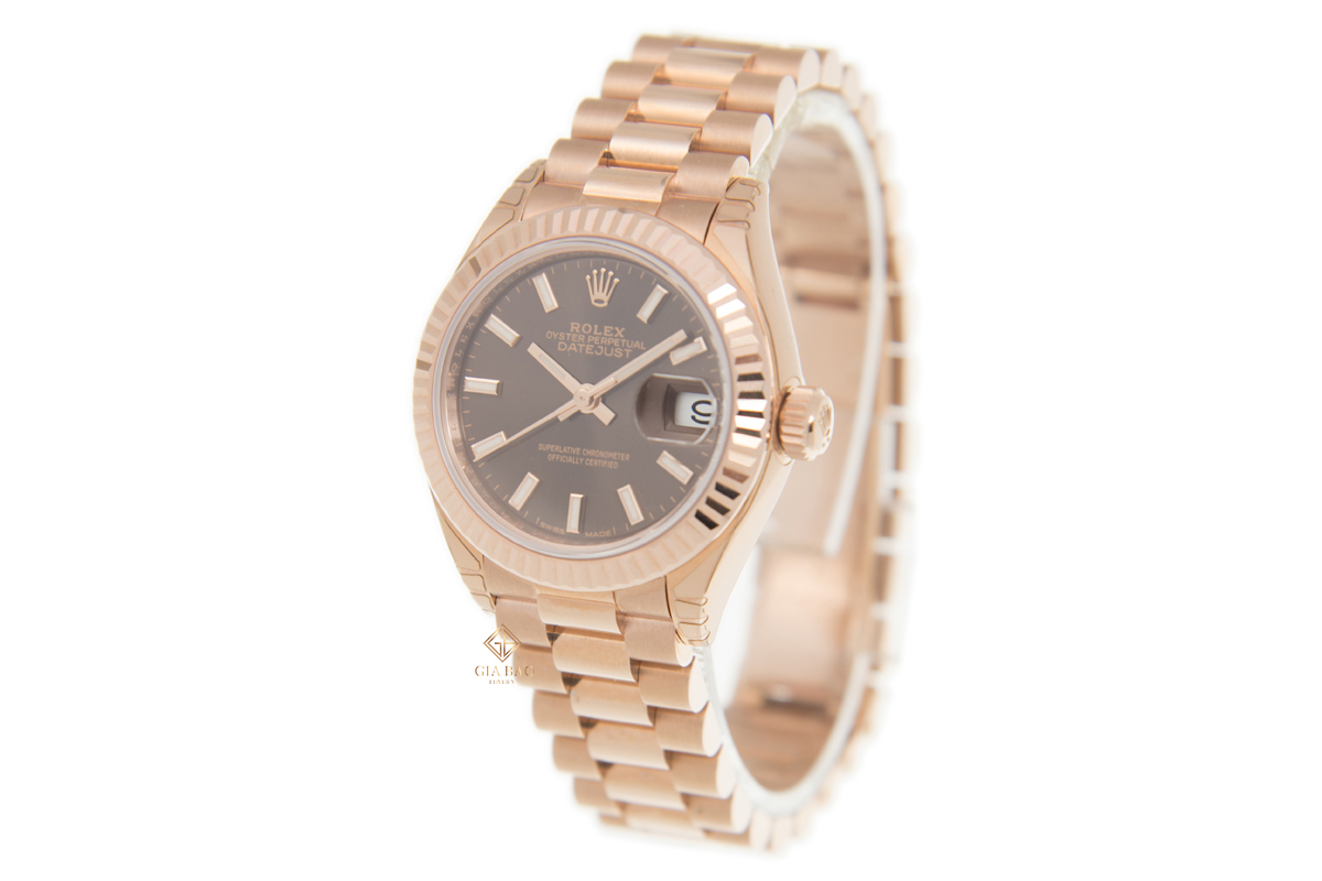 Đồng Hồ Rolex Lady-Datejust 279175 Mặt Số Chocolate Dây Đeo President