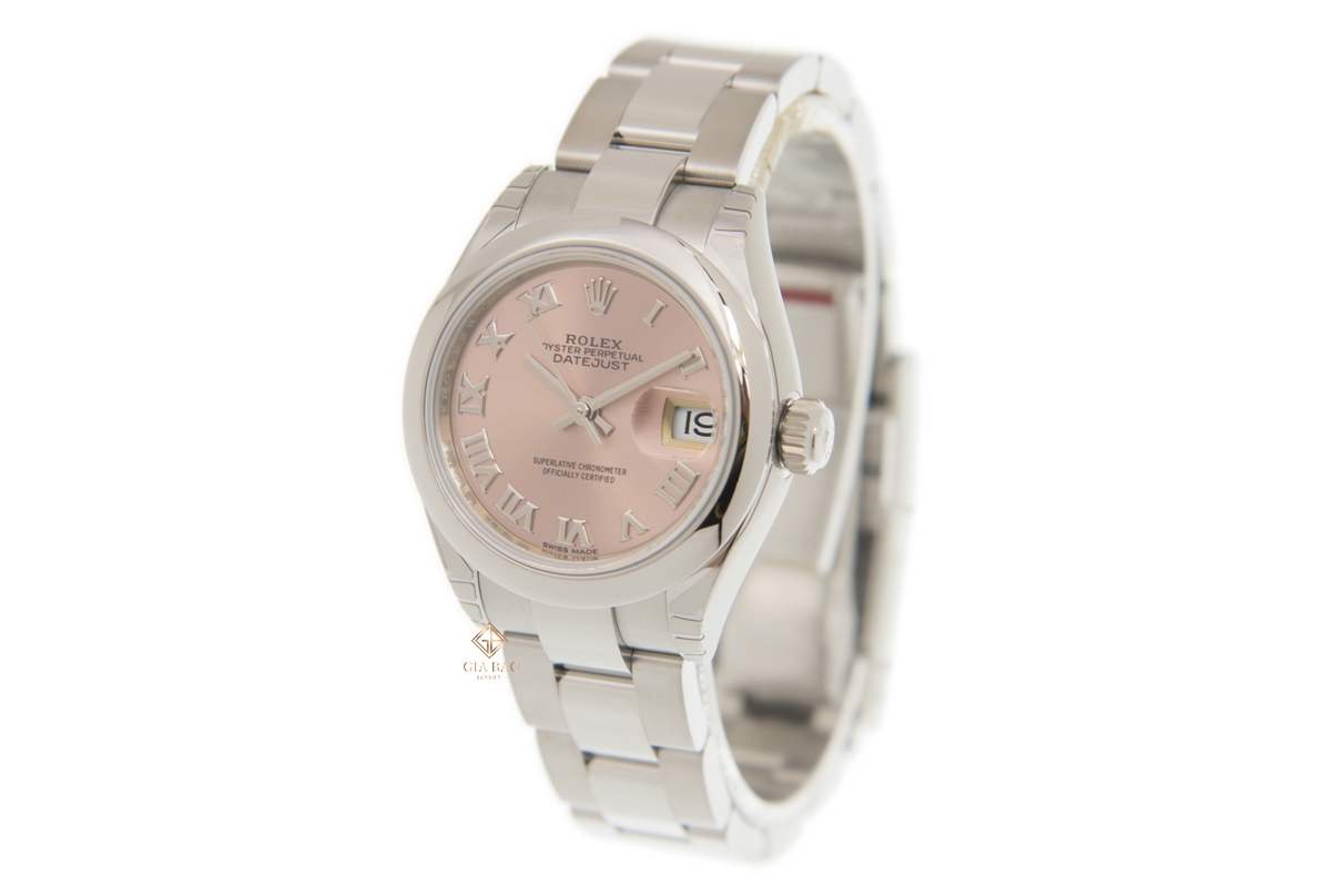 Đồng Hồ Rolex Lady-Datejust 28 279160 Mặt Số Hồng Cọc Số La Mã Dây Đeo Oyster