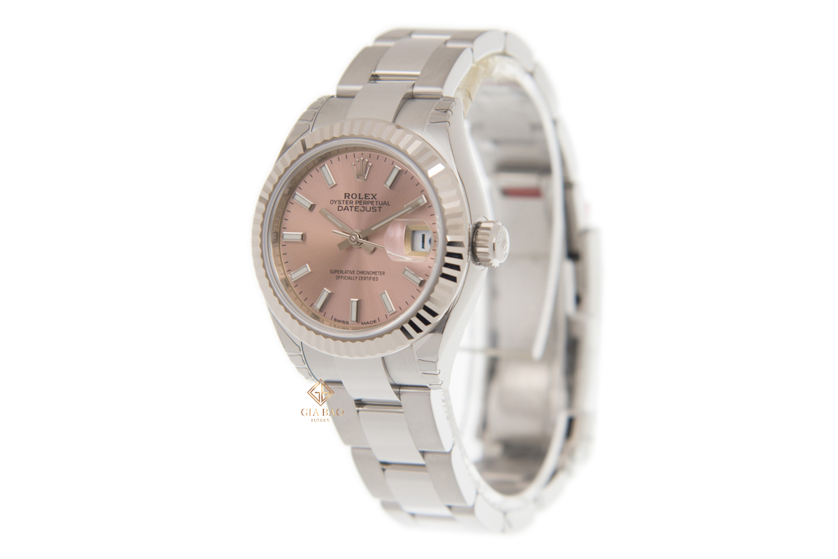 Đồng Hồ Rolex Lady Datejust 279174 Mặt Số Hồng Cọc Dạ Quang Dây Đeo Oyster