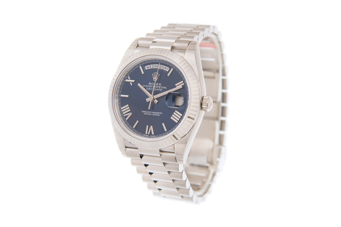 Đồng Hồ Rolex Day-Date 40 228239 Mặt Số Xanh Cọc Số La Mã