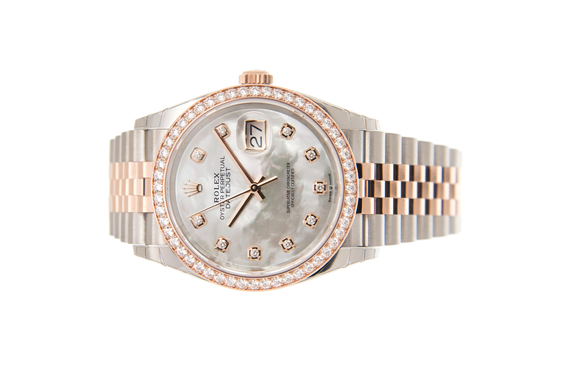 Đồng Hồ Rolex Datejust 36 126281RBR Mặt Số Vỏ Trai Trắng
