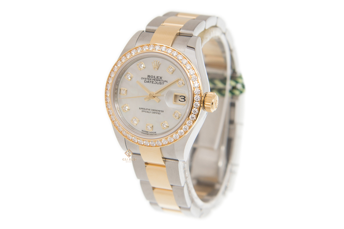 Đồng Hồ Rolex Lady-Datejust 28 279383RBR Mặt Số Vỏ Trai Trắng Dây Đeo Oyster