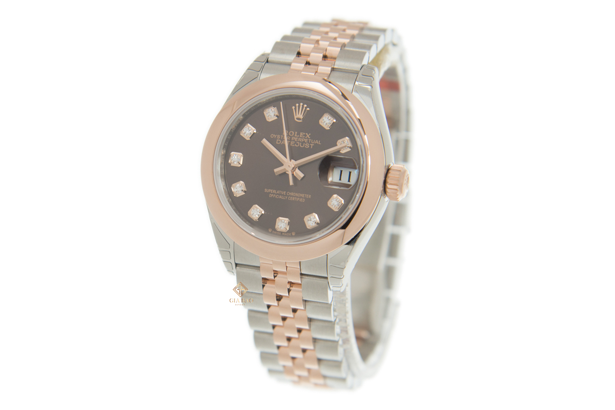 Đồng Hồ Rolex Lady-Datejust 279161 Mặt Số Chocolate Nạm Kim Cương