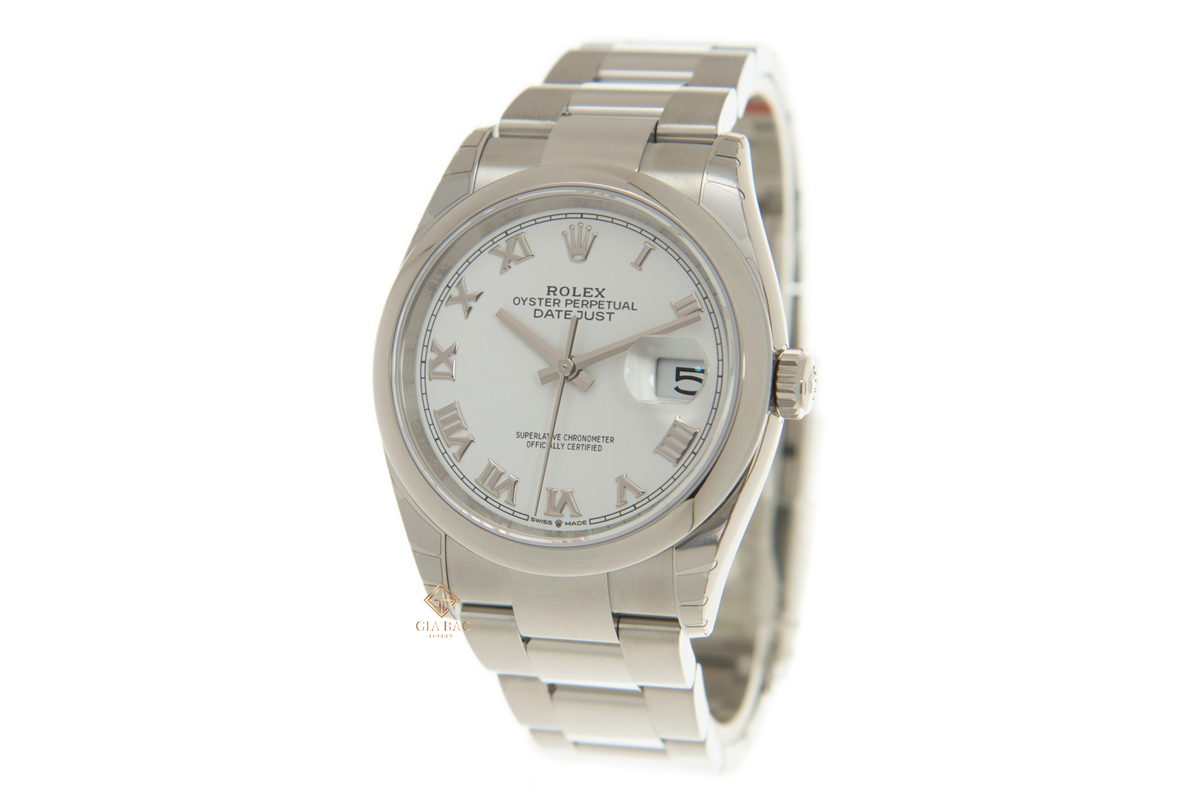 Đồng Hồ Rolex Datejust 36 126200 Mặt Số Trắng Cọc Số La Mã Dây Đeo Oyster