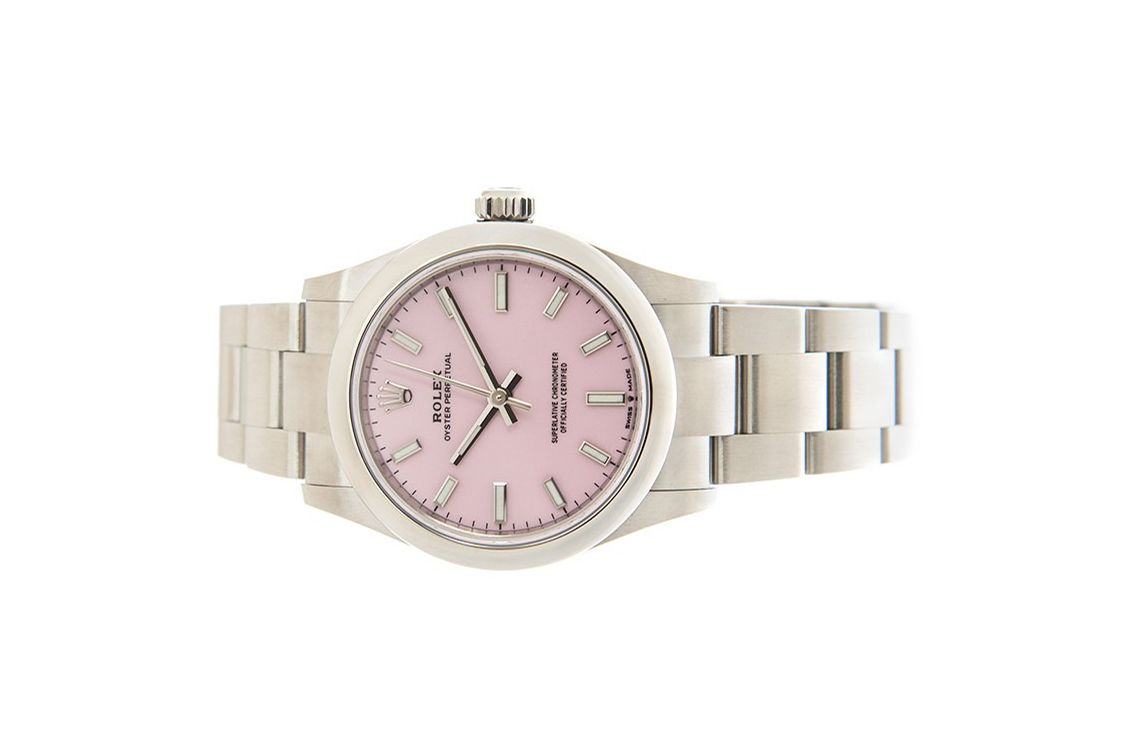 Đồng Hồ Rolex Oyster Perpetual 31 277200 Mặt Số Hồng Kem Cọc Dạ Quang