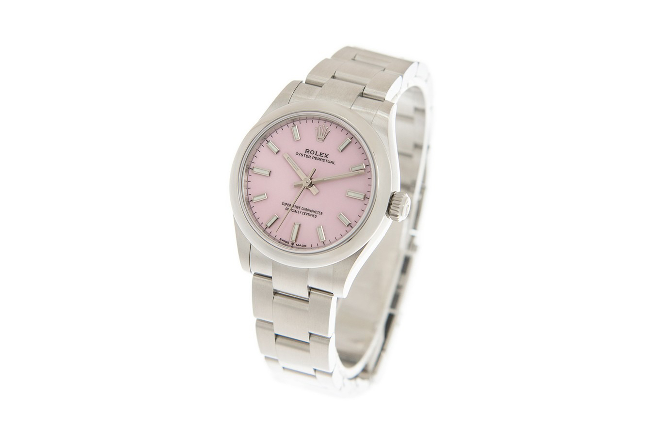 Đồng Hồ Rolex Oyster Perpetual 31 277200 Mặt Số Hồng Kem Cọc Dạ Quang