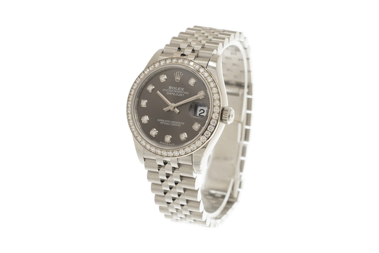Đồng Hồ Rolex Datejust 31 278384RBR Mặt Số Xám Cọc Số Kim Cương