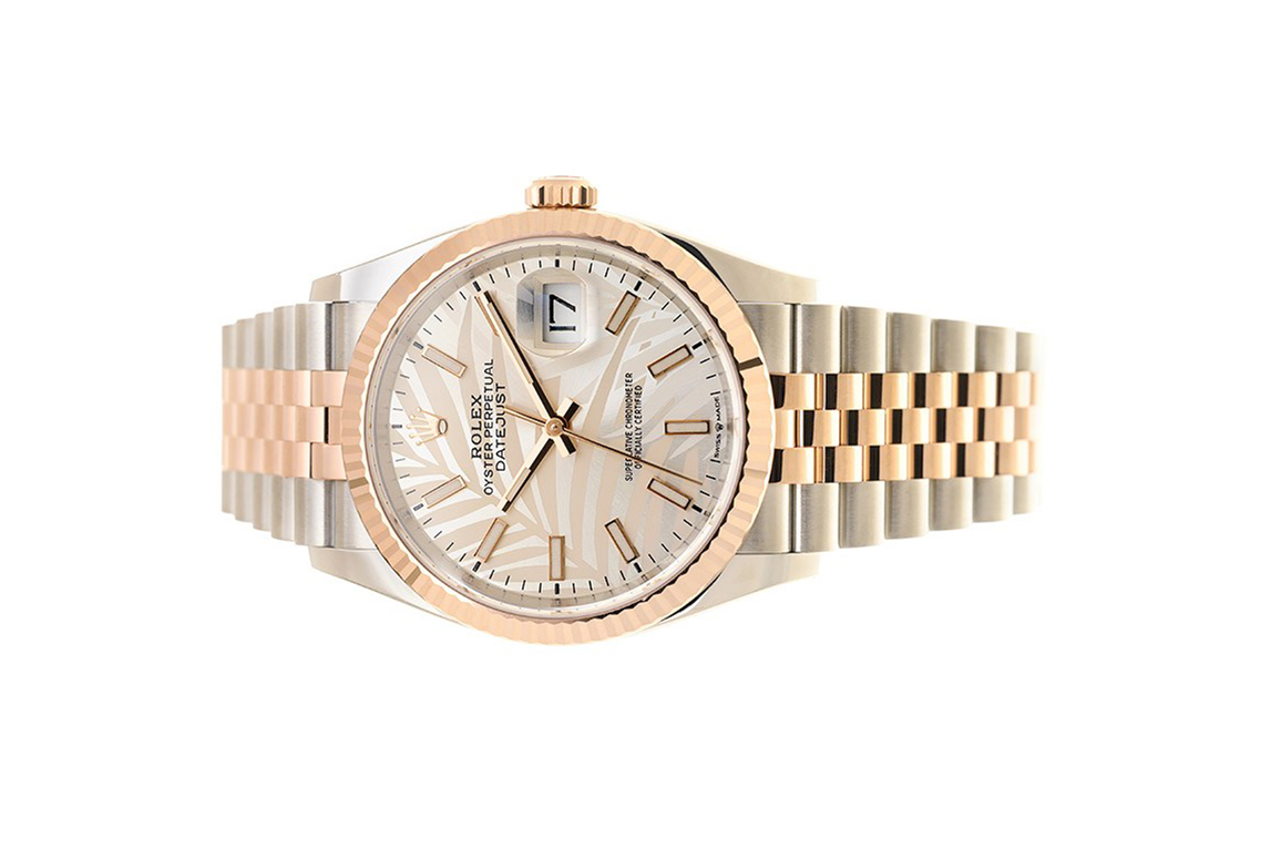 Đồng Hồ Rolex Datejust 36 126231 Mặt Số Cây Lá Nhiệt Đới Bạc Cọc Số Dạ Quang