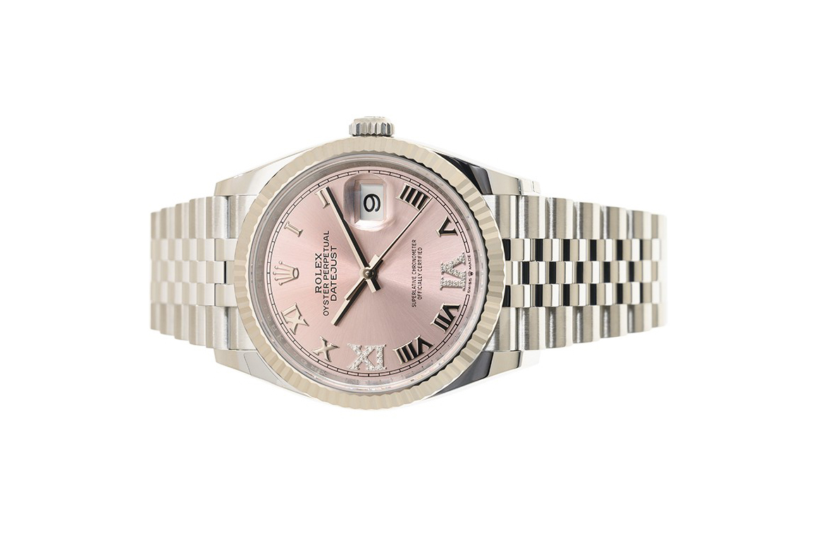 Đồng Hồ Rolex Datejust 36 126234 Mặt Số Hồng Cọc Số La Mã