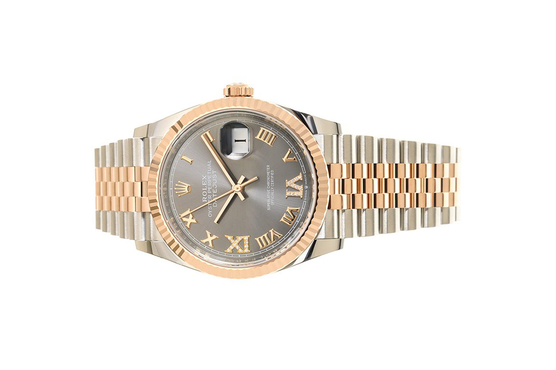 Đồng Hồ Rolex Datejust 36 126231 Mặt Số Xám Cọc Số La Mã Nạm Kim Cương