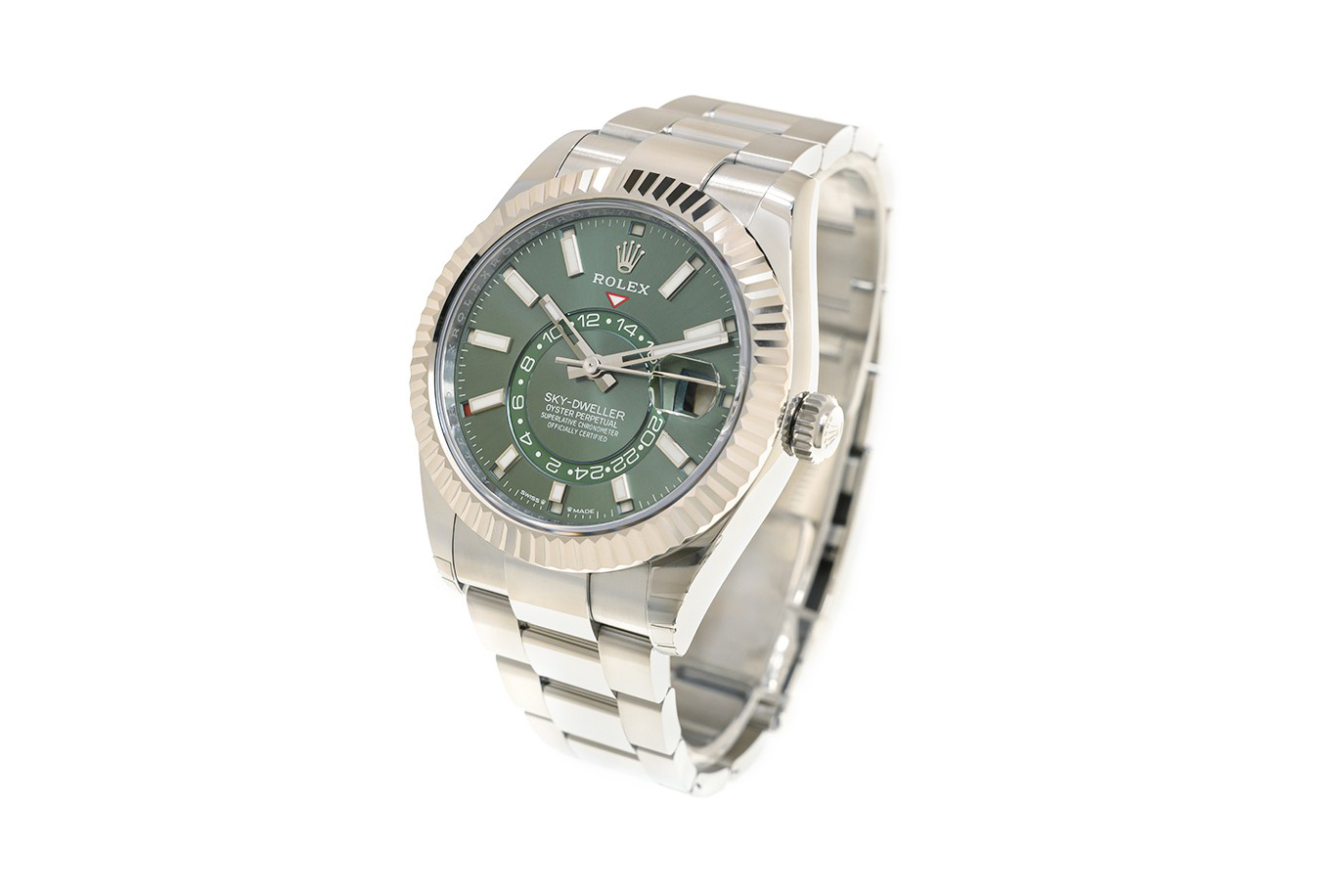 Đồng Hồ Rolex Sky Dweller 336934 Mặt Số Xanh Dây Đeo Oyster