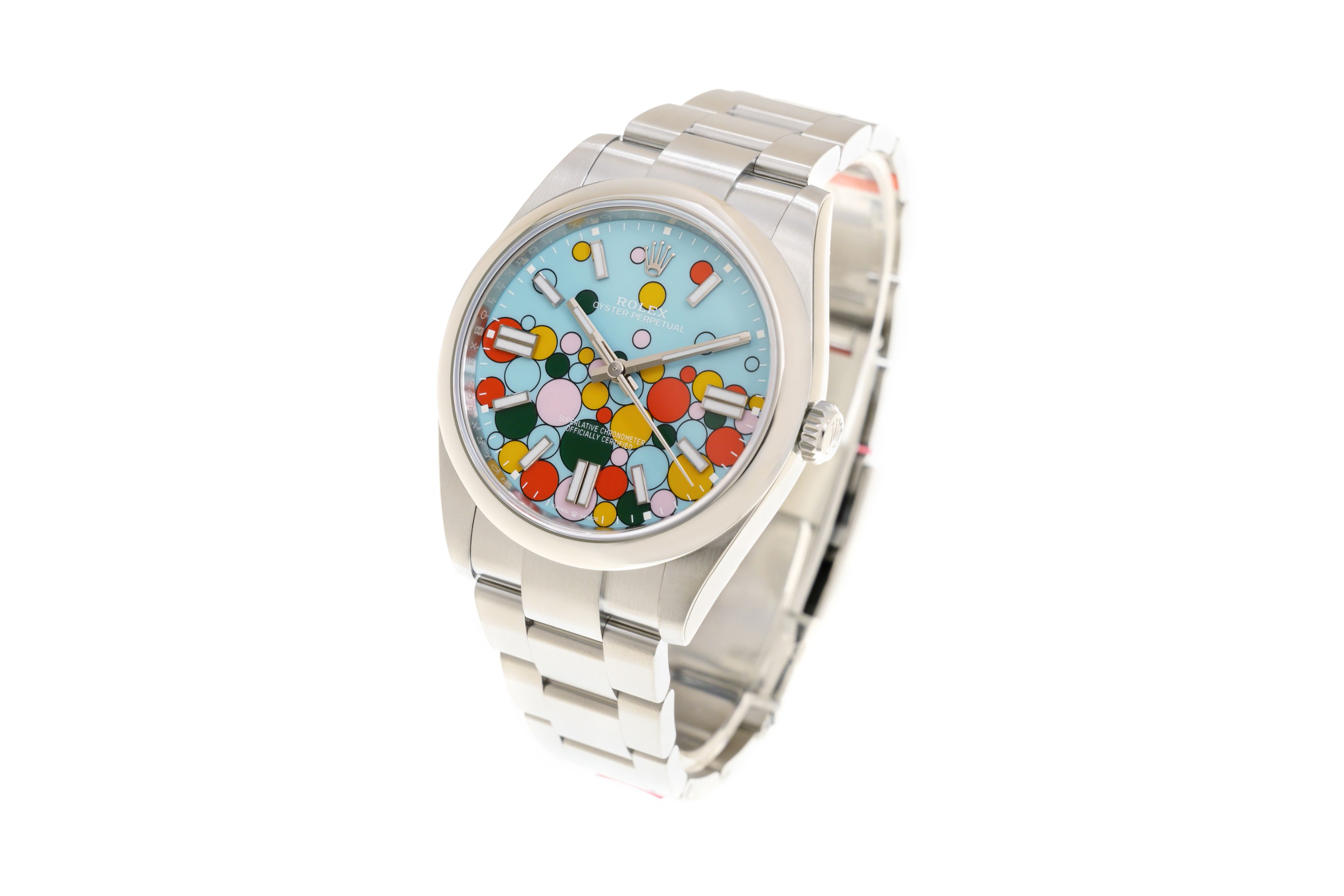 Đồng Hồ Rolex Oyster Perpetual 41 124300 Mặt Số Ice Blue Họa Tiết Celebration