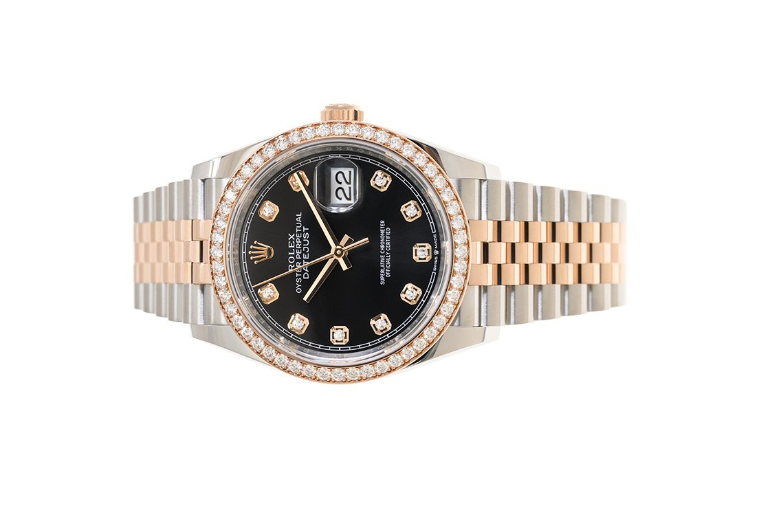 Đồng Hồ Rolex Datejust 36 126281RBR Mặt Số Đen Nạm Kim Cương