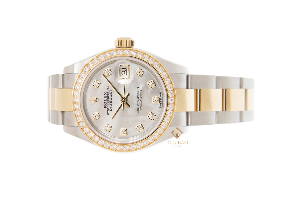 Đồng Hồ Rolex Lady-Datejust 28 279383RBR Mặt Số Vỏ Trai Trắng Dây Đeo Oyster