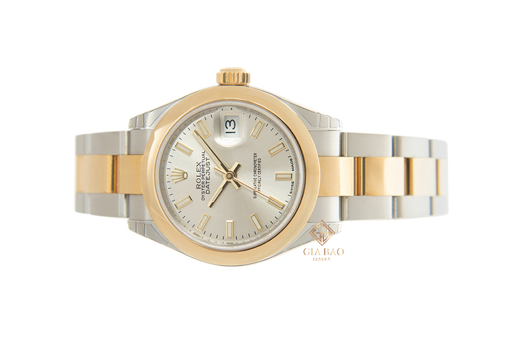 Đồng Hồ Rolex Lady-Datejust 279163 Mặt Số Bạc Cọc Dạ Quang Dây Đeo Oyster